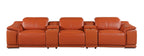 9762 Divanitalia 5-Piece Modular Power Reclining Sofa and Loveseat Set with 3 Power Recliners in Top Grain Italian Leather