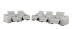 1116 Divanitalia 8-Piece Modular Power Reclining Sofa & Loveseat Set in Top Grain Italian Leather with 5 Power Recliners & Power Headrests - Light Grey - SKU 1116-LT-GREY-8.5-HT - view 5