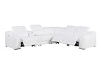 1116 Divanitalia 6-Piece L-Shaped Sectional Sofa in Top Grain Italian Leather with 3 Power Recliners & Power Headrests - White - SKU 1116-WHITE-6PC-3PWR-SECTIONAL- GROUP - view 3