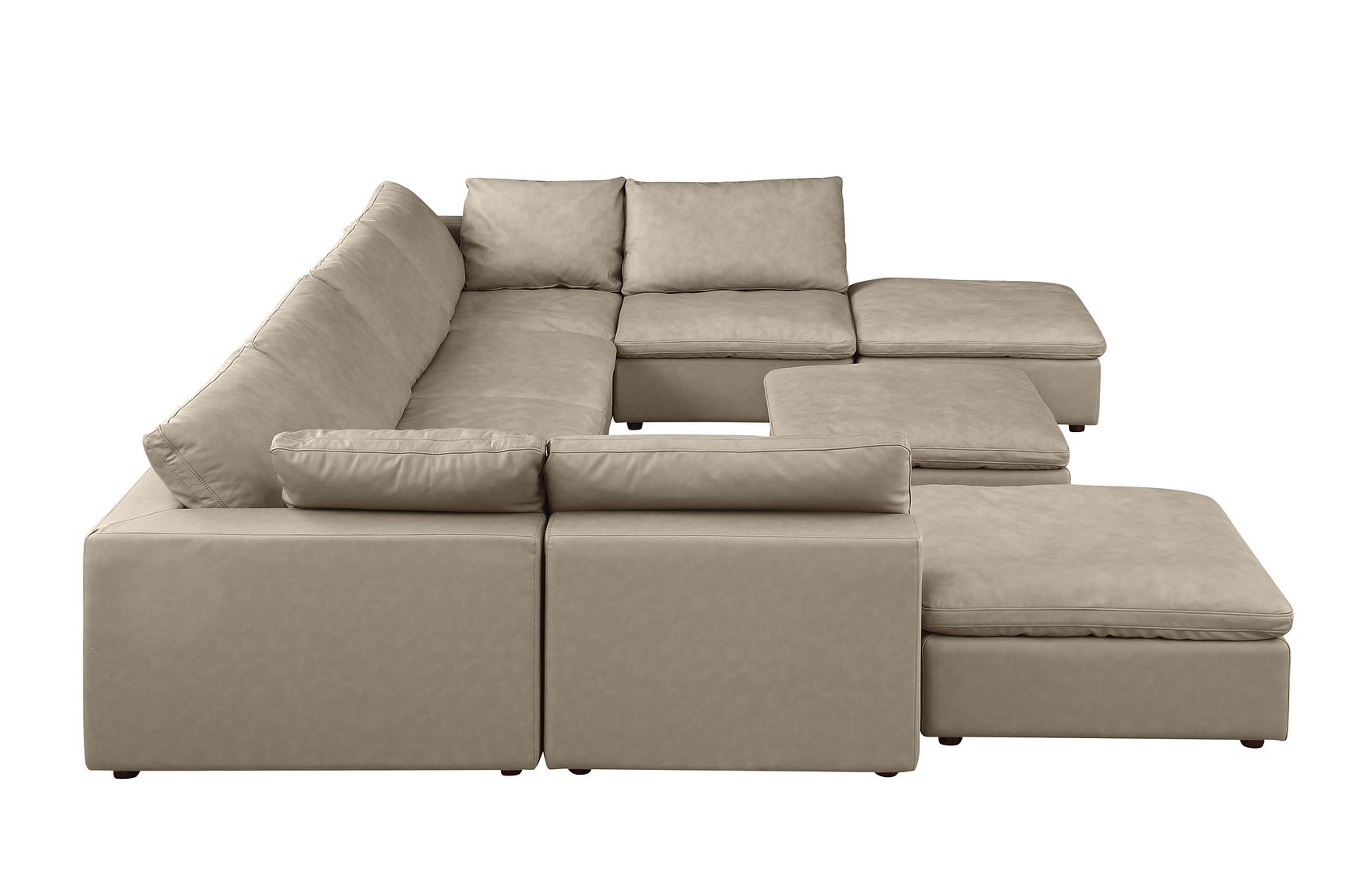 1100 Divanitalia Top-grain Italian Leather 9-Piece Sectional Sofa with Chaise