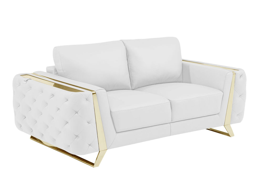 1050 Divanitalia 3-Piece Sofa Set in Top-grain Italian Leather - White - SKU 1050-WHITE-2PC - view 8