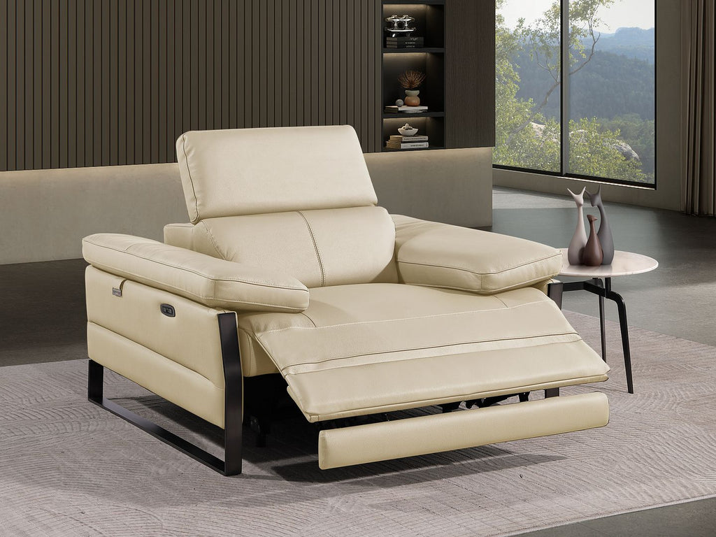 1246 Divanitalia Power Reclining Arm Chairwith Power Headrests - Top Grain Italian Leather