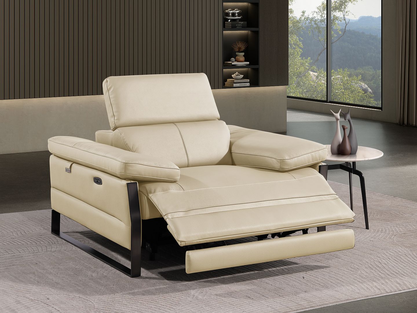 1246 Divanitalia Power Reclining Arm Chairwith Power Headrests - Top Grain Italian Leather
