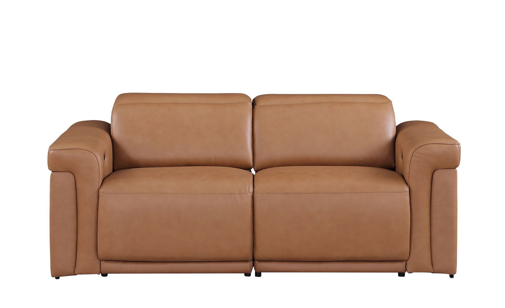 1126 Divanitalia 2-Piece Modular Power Reclining Loveseat in Top Grain Italian Leather with 2 Power Recliners & Power Headrests - Cognac - SKU 1126-COGNAC-2.2-HT - view 3