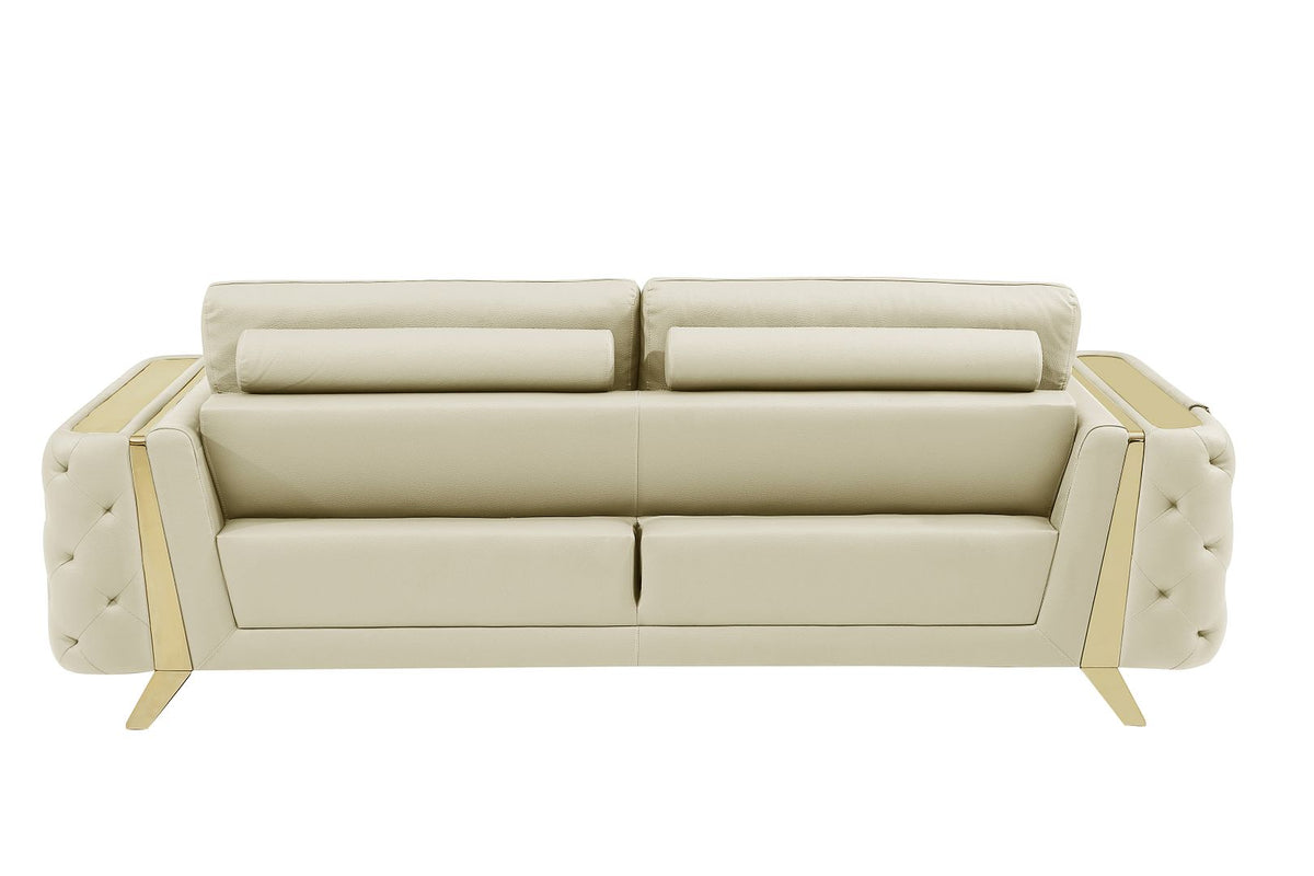 1050 Divanitalia Sofa in Top-grain Italian Leather - Beige - SKU 1050-BEIGE-S - view 4