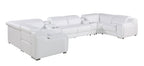 1116 Divanitalia 8-Piece U-Shaped Sectional Sofa in Top Grain Italian Leather with 4 Power Recliners & Power Headrests - White - SKU 1116-WHITE-8PC-4PWR-U-SECTIONAL-GROUP - view 4
