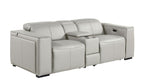 1224 Divanitalia 3-Piece Modular Power Reclining Loveseat in Top Grain Italian Leather with 2 Power Recliners & Power Headrests - Light Grey - SKU 1224-LT-GREY-3.2-HT - view 4