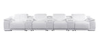 9762 Divanitalia 7-Piece Modular Top Grain Italian Leather Power Reclining Sofa with 4 Power Recliners