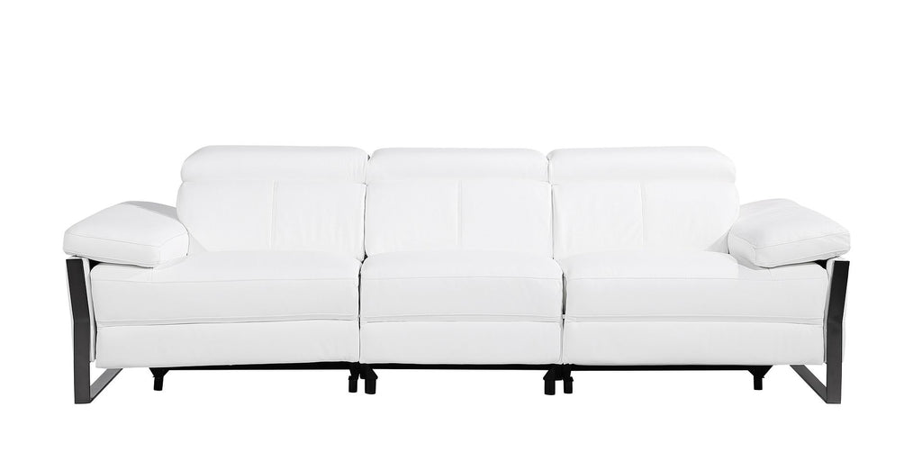 1246 Divanitalia Modular Power Triple Reclining Sofa with Power Reclining Headrests - Top Grain Italian Leather - White - SKU 1246-WHITE-3.3-HT - view 3