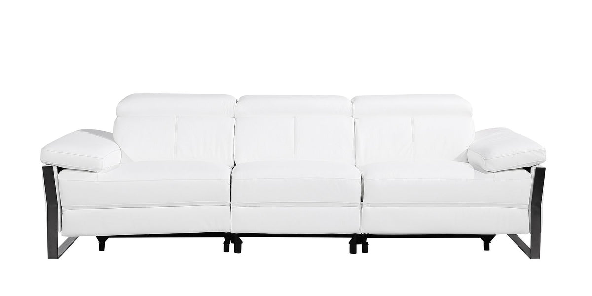 1246 Divanitalia Modular Power Triple Reclining Sofa with Power Reclining Headrests - Top Grain Italian Leather - White - SKU 1246-WHITE-3.3-HT - view 3
