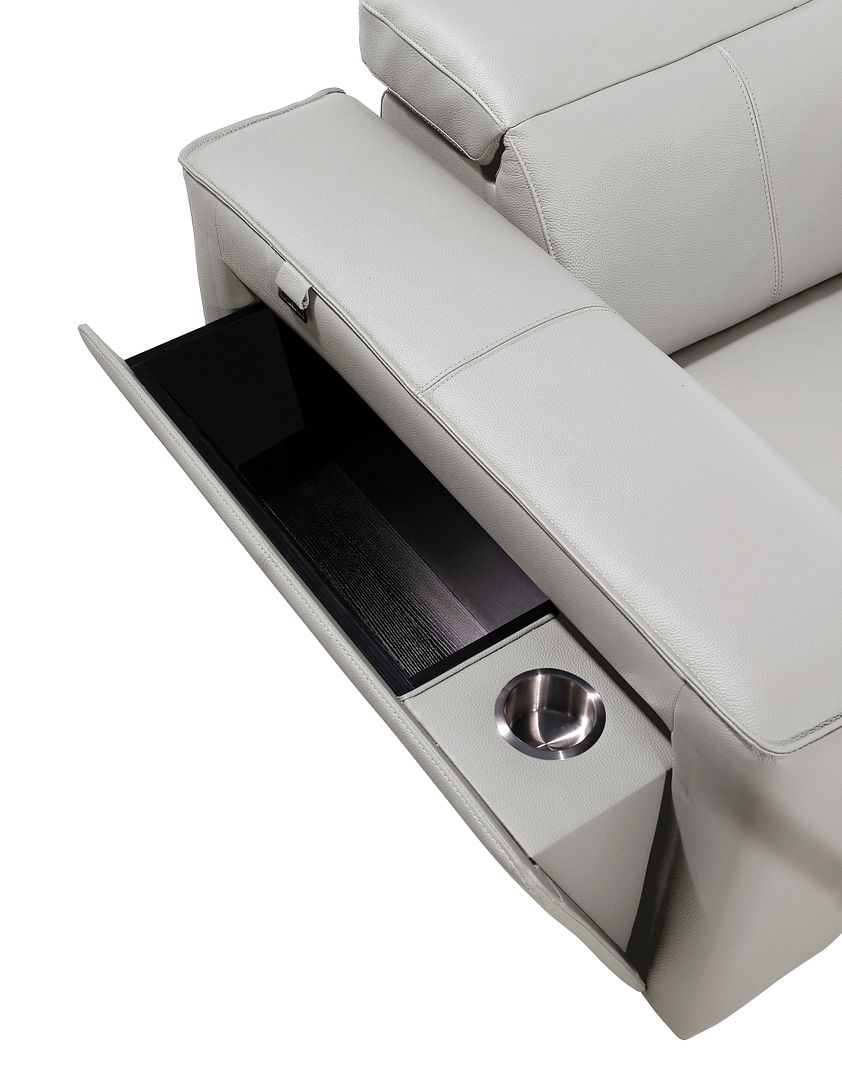 1224 Divanitalia 6-Piece L-Shaped Sectional Sofa in Top Grain Italian Leather with 3 Power Recliners & Power Headrests