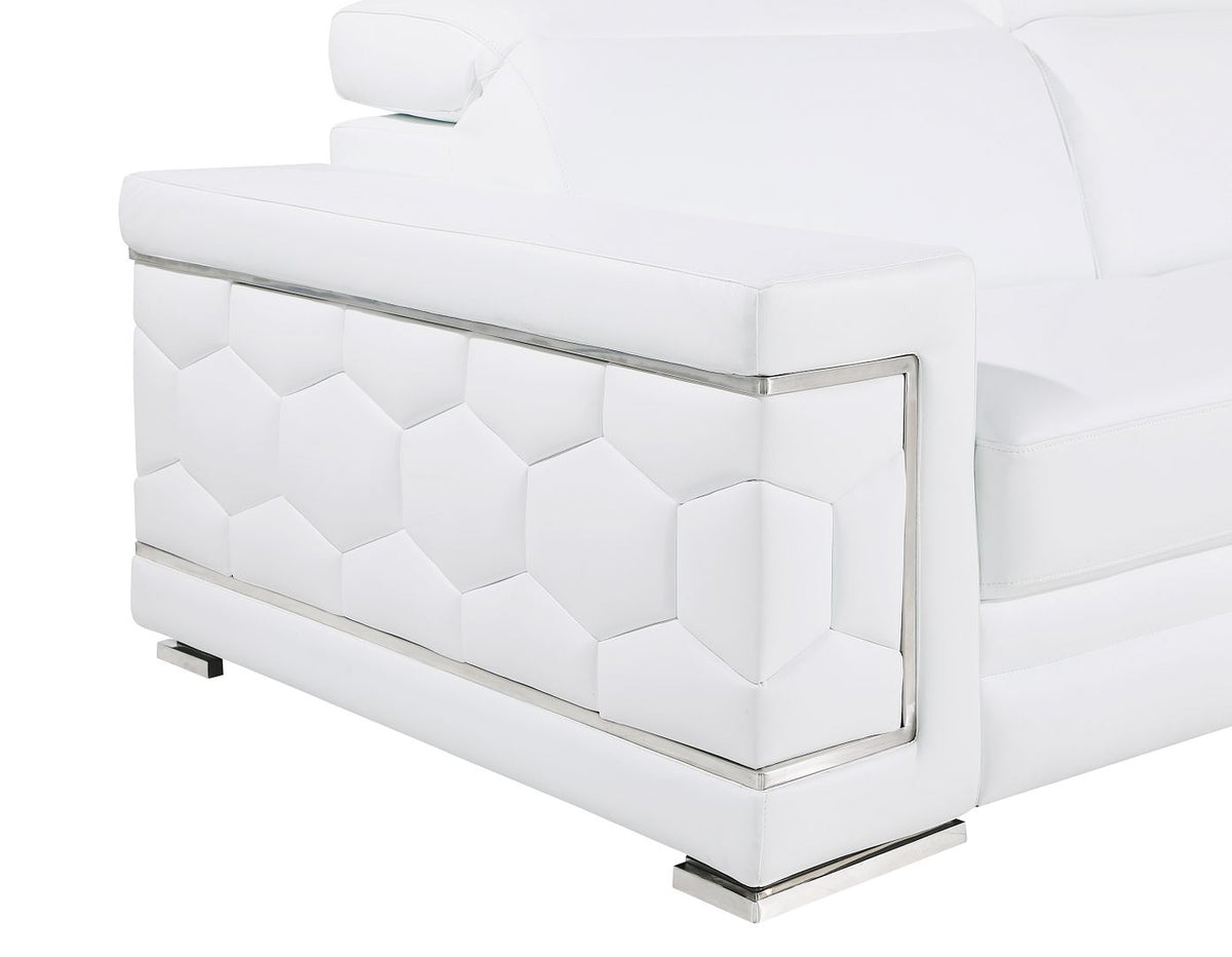 296 Modern Genuine Leather Sofa - White - SKU 296-WHITE-S - view 6