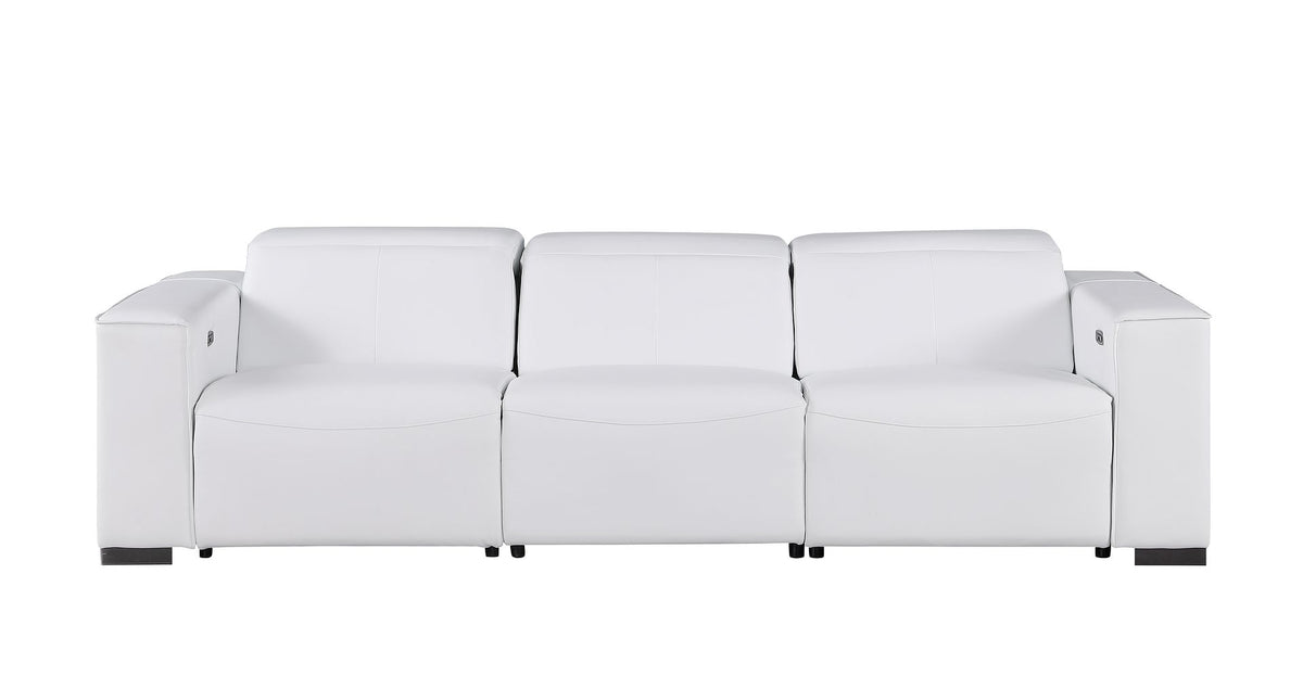 1208 Leather Reclining Set - Sofa & Loveseat with 4 Power Recliners - White - SKU 1208-WHITE-5.4-HT-2PC - view 5