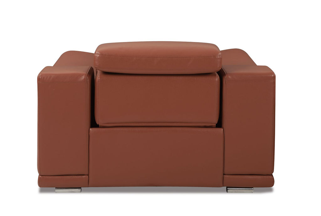 9762 Divanitalia Top Grain Italian Leather Power Reclining Chair with Adjustable Headrests - Camel - SKU 9762-PWR-CH-CAMEL - view 3