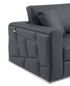 998 Divanitalia Cream Right Arm Facing Sectional Sofa in Top-grain Italian Leather