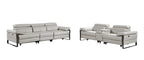 1246 Divanitalia Modular Power Triple Reclining Sofa and Console Loveseat Set with Power Headrests - Top Grain Italian Leather - Light Grey - SKU 1246-LT-GREY-6.5-HT-2PC - view 3