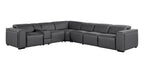 1224 Divanitalia 7-Piece L-Shaped Sectional Sofa in Top Grain Italian Leather with 4 Power Recliners & Power Headrests