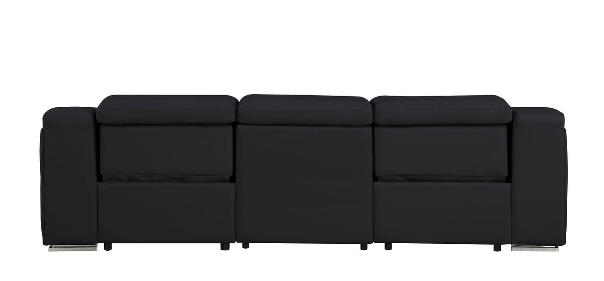 1116 Divanitalia 3-Piece Modular Power Reclining Sofa in Top Grain Italian Leather with 2 Power Recliners & Power Headrests - Black - SKU 1116-BLACK-3.2-S-HT - view 7