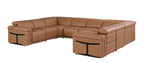 1126 Divanitalia 8-Piece U-Shaped Sectional Sofa in Top Grain Italian Leather with 4 Power Recliners & Power Headrests