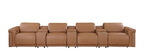 1126 Divanitalia 7-Piece Modular Power Reclining Sofa in Top Grain Italian Leather with 4 Power Recliners & Power Headrests - Cognac - SKU 1126-COGNAC-7.4-HT - view 3