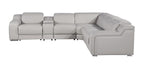 1116 Divanitalia 6-Piece L-Shaped Sectional Sofa in Top Grain Italian Leather with 3 Power Recliners & Power Headrests - Light Grey - SKU 1116-LT-GREY-6PC-3PWR-SECTIONAL- GROUP - view 4
