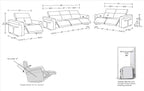 1126 Divanitalia 6-Piece Modular Power Reclining Sofa, Loveseat & Chair Set in Top Grain Italian Leather with 6 Power Recliners & Power Headrests - Light Grey - SKU 1126-LT_GREY-6.6-HT-3PC - view 16