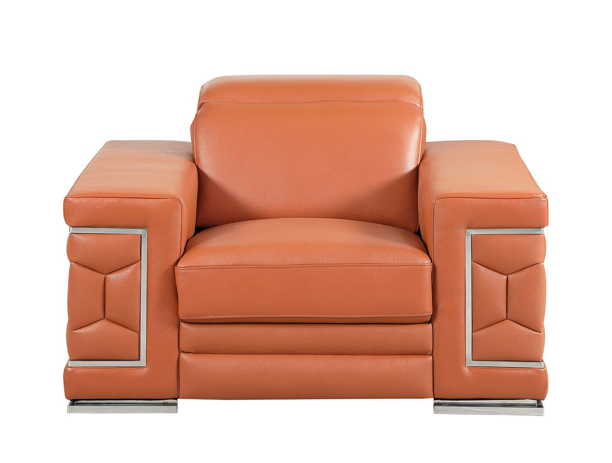 692 Divanitalia Chair with Adjustable Headrest in Top-grain Italian Leather - Camel - SKU 692-CH-CAMEL