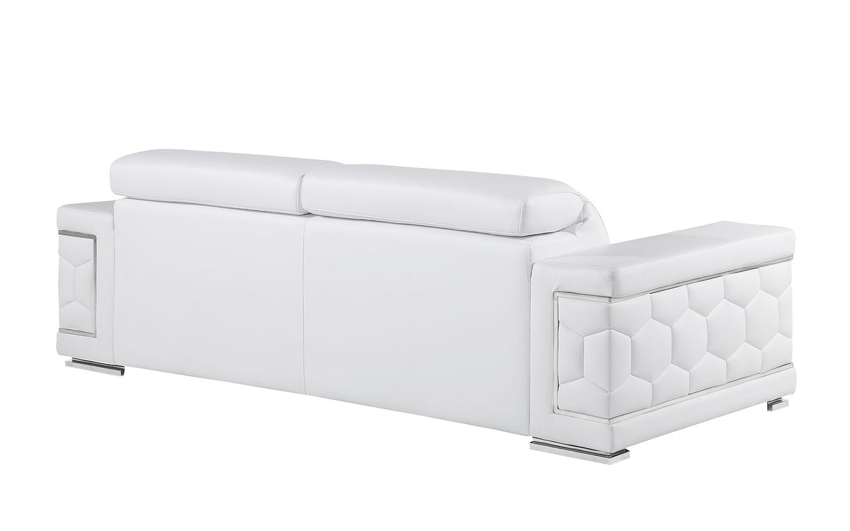 296 Modern Genuine Leather Sofa - White - SKU 296-WHITE-S - view 3