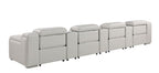 1116 Divanitalia 7-Piece Modular Power Reclining Sofa in Top Grain Italian Leather with 4 Power Recliners & Power Headrests - Light Grey - SKU 1116-LT-GREY-S-7.4-HT - view 7