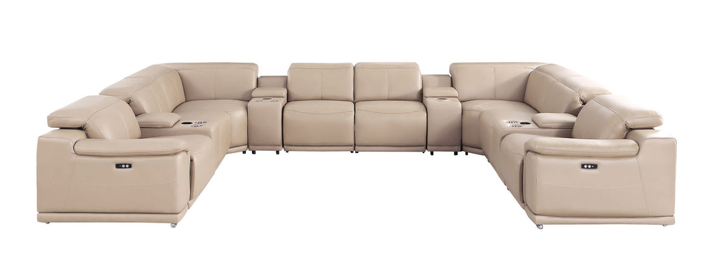 2679 12-Piece U-Shaped Power Reclining Sectional Sofa in Genuine Leather - 4 Recliners