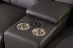 9762 Divanitalia 12-Piece U-Shaped Top Grain Italian Leather Sectional Sofa with 4 Power Recliners