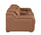 1116 Divanitalia 3-Piece Modular Power Reclining Console Loveseat in Top Grain Italian Leather with 2 Power Recliners & Power Headrests - Cognac - SKU 1116-COGNAC-3.2-HT - view 8