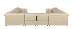 1126 Divanitalia 8-Piece U-Shaped Sectional Sofa in Top Grain Italian Leather with 4 Power Recliners & Power Headrests