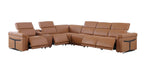 1126 Divanitalia 7-Piece L-Shaped Sectional Sofa in Top Grain Italian Leather with 4 Power Recliners & Power Headrests - Cognac - SKU 1126-COGNAC-SEC-7PC-4PWR-SECTIONAL-GROUP - view 4