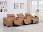 9762 Divanitalia 5-Piece Modular Power Reclining Sofa and Loveseat Set with 3 Power Recliners in Top Grain Italian Leather