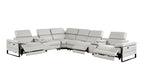 1246 Divanitalia 8-Piece L-Shaped Modular Power Reclining Sectional Sofa with 3 Power Recliners and Power Headrests - Top Grain Italian Leather