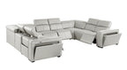 1224 Divanitalia 8-Piece U-Shaped Sectional Sofa in Top Grain Italian Leather with 4 Power Recliners & Power Headrests