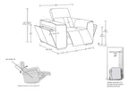 1126 Divanitalia Top Grain Italian Leather Power Reclining Chair with Power Headrests