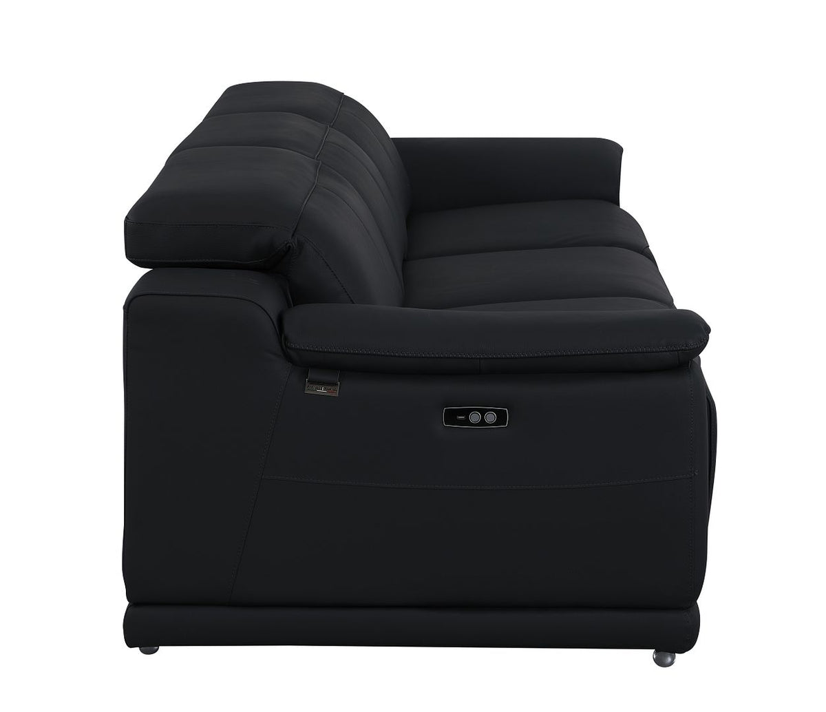 9762 Divanitalia 3-Piece Modular Power Reclining Sofa with 2 Power Recliners in Top Grain Italian Leather - Black - SKU 9762-BLACK-3.2-S-HT - view 8