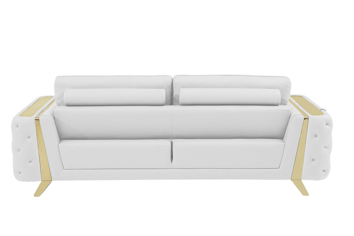 1050 Divanitalia 3-Piece Sofa Set in Top-grain Italian Leather - White - SKU 1050-WHITE-2PC - view 6