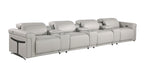1126 Divanitalia 7-Piece Modular Power Reclining Sofa in Top Grain Italian Leather with 4 Power Recliners & Power Headrests - Light Grey - SKU 1126-LT_GREY-7.4-HT - view 4
