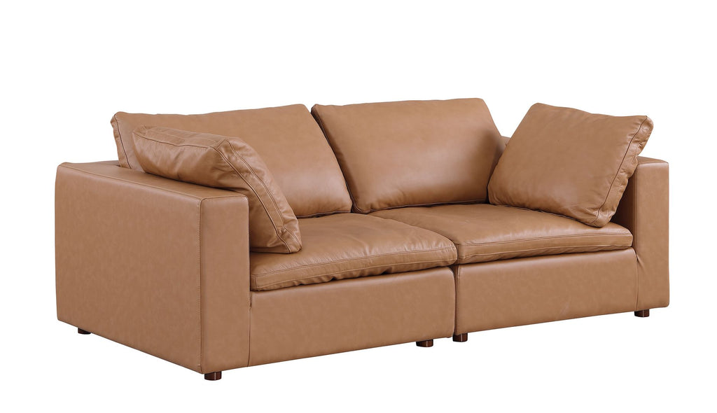 1100 Divanitalia 2-Piece Sofa Set - Top-grain Italian Leather with Ottoman
