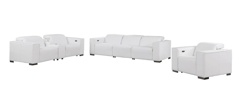 1208 Modular Leather Set with 5 Power Recliners & Power Headrests - White - SKU 1208-WHITE-7.5-HT-3PC - view 3