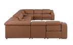1116 Divanitalia 10-Piece U-Shaped Sectional Sofa in Top Grain Italian Leather with 4 Power Recliners & Power Headrests - Cognac - SKU 1116-COGNAC-10PC-4PWR-U-SECTIONAL-GROUP - view 6
