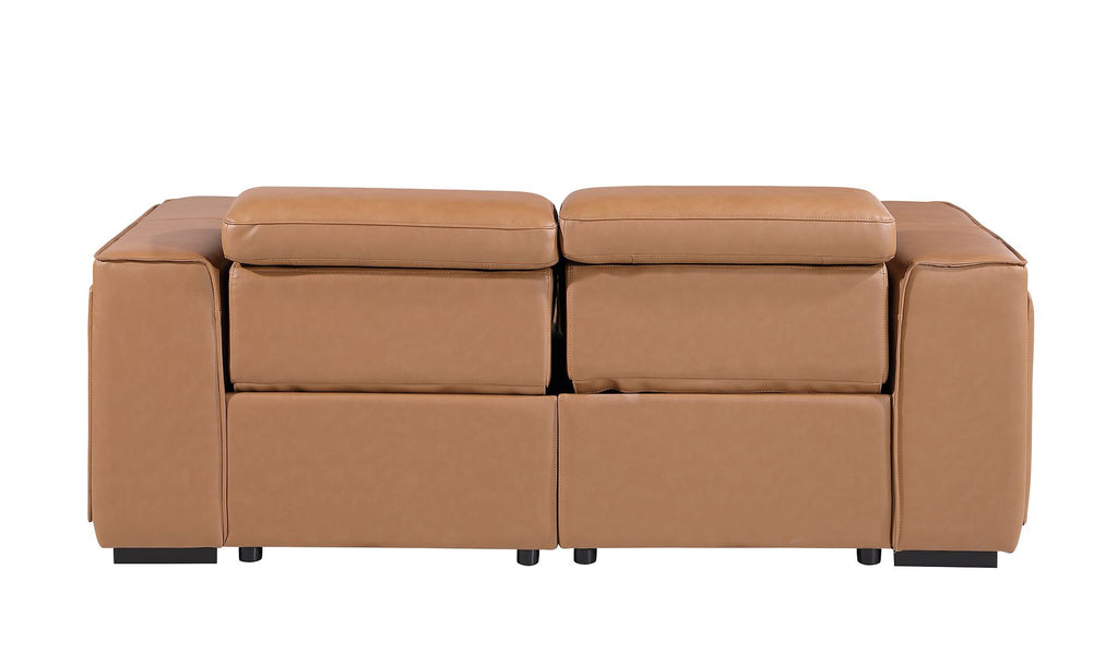 1224 Divanitalia 2-Piece Modular Power Reclining Loveseat in Top Grain Italian Leather with 2 Power Recliners & Power Headrests
