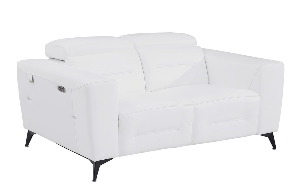 989 Divanitalia Power Reclining Loveseat with Power Headrest in Top-grain Italian Leather