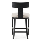 Fabien - Mid-Century Modern Beige Linen + Black Walnut Counter Chair
