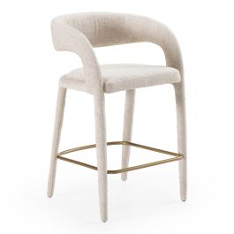 Faerron - Modern Ivory Beige Counter Chair