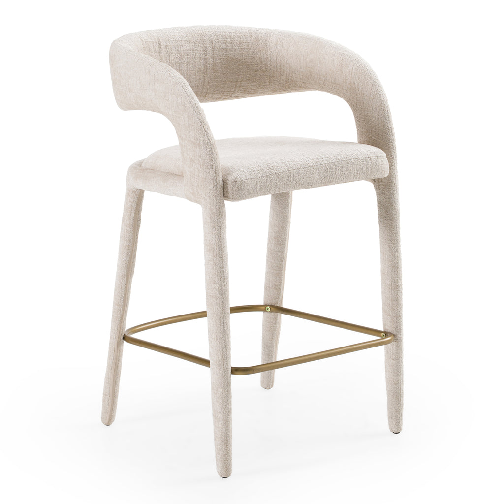 Faerron - Modern Ivory Beige Counter Chair
