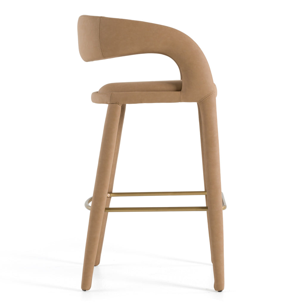 Faerron - Modern Leatherette Bar Chair - Modern Leatherette Bar Chair